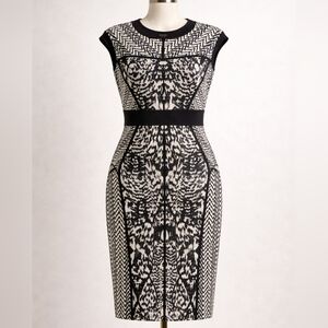 Laundry by Shelli Segal Black & White Fitted Dress